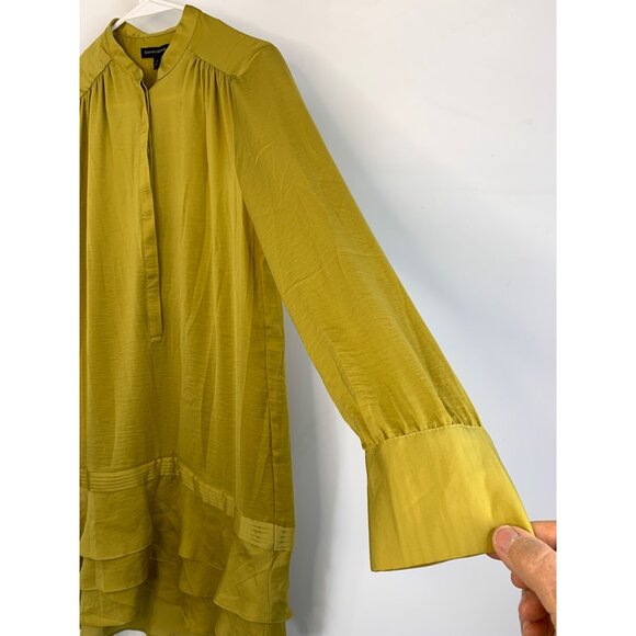 Banana Republic Long Sleeve Tiered Dress Mini Gold Sz 4 Drop Waist NWT $128 6930 - Picture 11 of 16